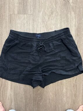 J. Crew Black Linen-Blend Drawstring Athletic Shorts